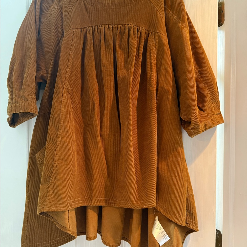 Free People Brown Corduroy Tunic Top